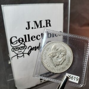 1948 Mo Mexico Independence War Hero Jose Maria Morelos Silver Peso Coin